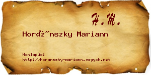 Horánszky Mariann névjegykártya
