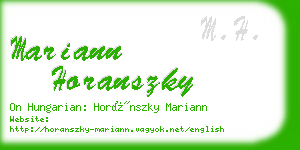 mariann horanszky business card
